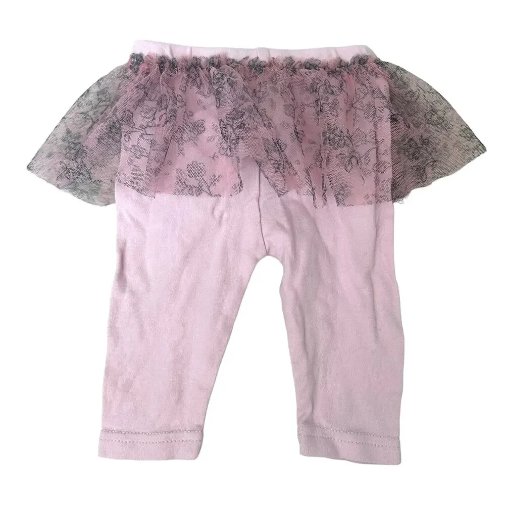 Laura Ashley Baby Pink Leggings With Tutu Skirt 3-6 Months Girl